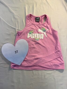 Puma Pink Athletic Tank Top with Racerback Design